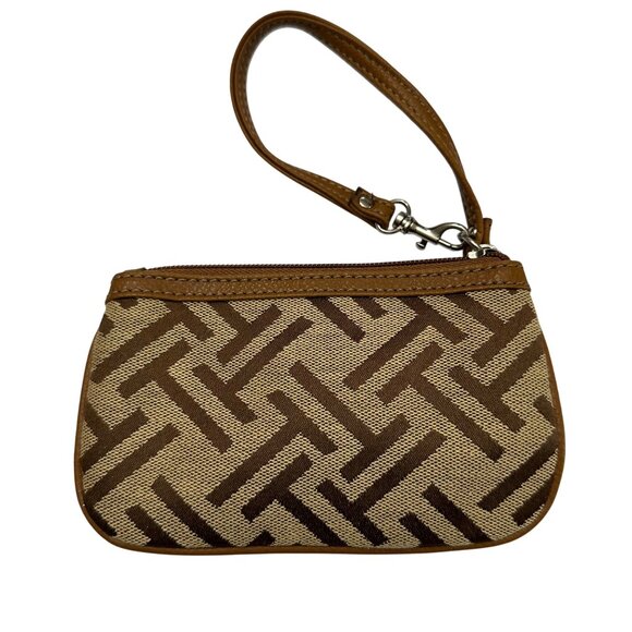 Tignanello Women's Pebbled Leather Shoulder Handbag Purse Brown With Wristlet - Picture 15 of 16